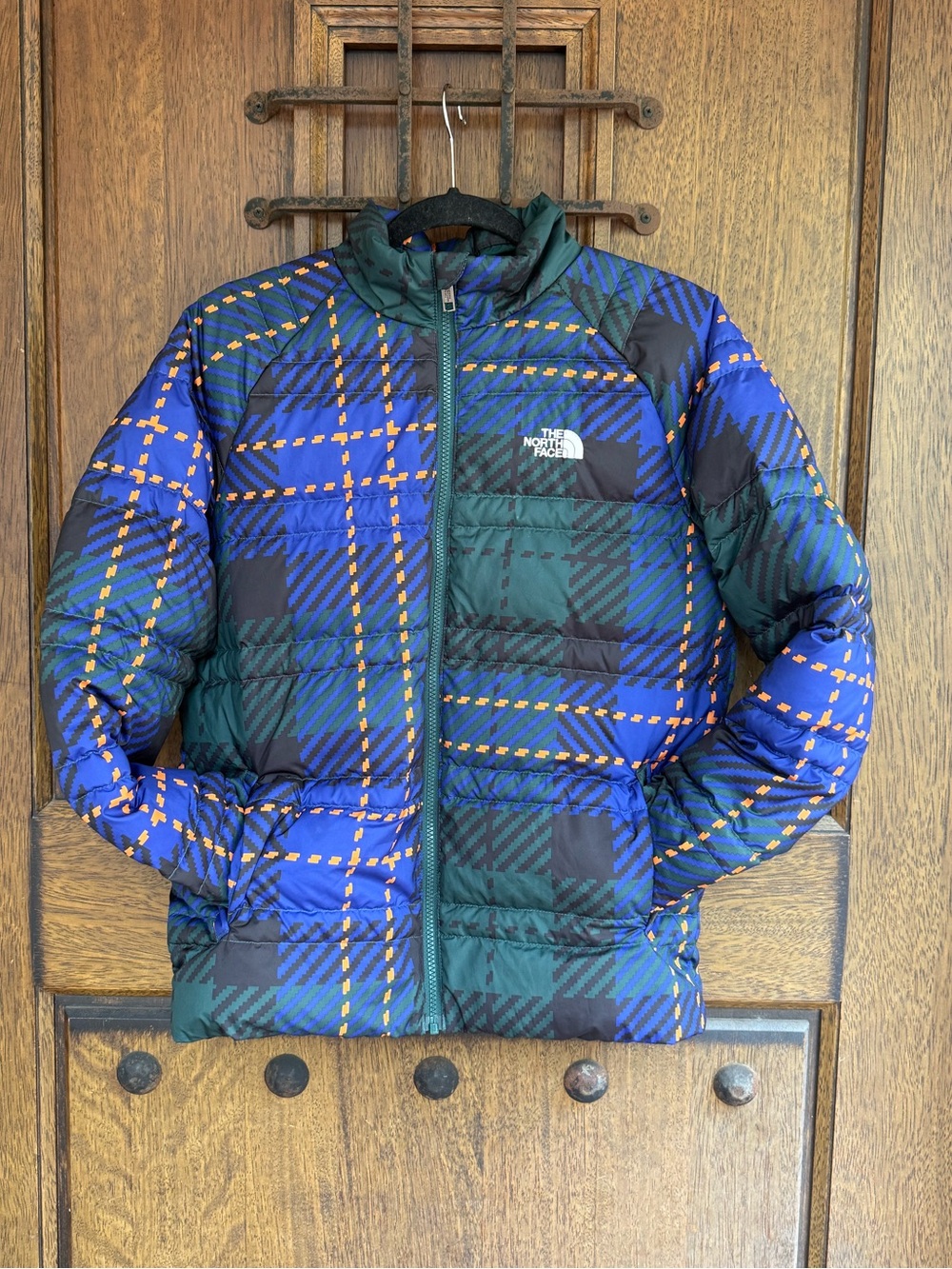 The North Face Teenage Blue, Green Puffer Jacket